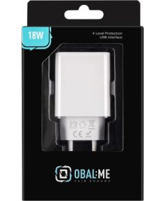 OBAL:ME Sienas lādētājs USB-A 18W, balts