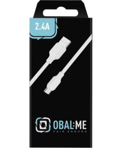 OBAL:ME Simple USB-A|USB-C kabelis 1m, balts