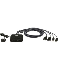 ATEN CS22HF-AT 2-Port USB FHD HDMI Cable KVM Switch, Black