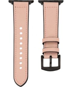 Connect Universal  Watch 42/44/45mm Silicone patch Leather Strap (132mm M/L) Pink Sand