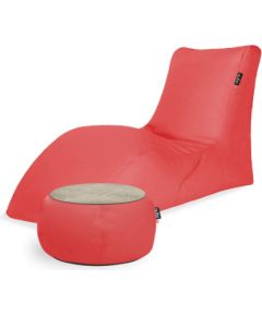 Qubo Combo Strawberry SOFT LOUNGER + JUST TABLE + JUST TOP Wood FIT