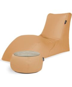 Qubo Combo Peach SOFT LOUNGER + JUST TABLE + JUST TOP Wood FIT