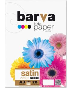 Photo paper white satin BARVA 255 g/m2, A3, 20 pages