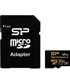 Silicon Power memory card microSDXC 64GB High Endurance + adapter