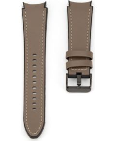 Connect Universal  20mm Silicone Patch Leather  Strap (130mm M/L) Taupe
