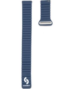 Connect   22mm Flat head Leather - Silicone Loop Magnetic Strap (130mm M/L) Midnight Blue