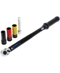 Gedore Torque wrench TORCOFLEX UK Set, 1/2  (black, incl. 3 aluminum rim sockets)