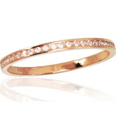 Золотое кольцо #1100831(Au-R)_CZ, Красное Золото 585°, Цирконы, Размер: 15.5, 0.75 гр.