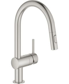 Grohe virtuves izlietnes maisītājs ar izvelkamu dušu Minta, supersteel