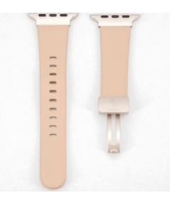 Connect Apple  Watch 42/44/45mm Single loop buckle leather strap Rose pink
