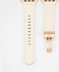 Connect Apple  Watch 42/44/45mm Single loop buckle leather strap White
