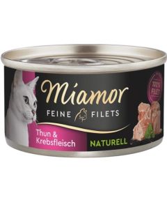 MIAMOR Feine Filets Naturell Tuna with crab - wet cat food - 80g