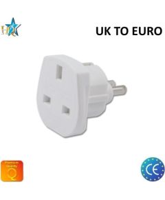 HQ Переходник сетевого гнезда UK (Аглия) 3pin на Euro стандарт 2Pin UK на EU адаптер Белый (OEM)
