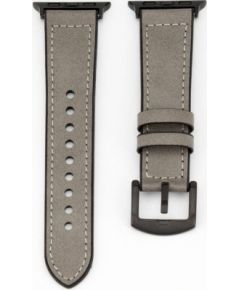 Connect Universal  Watch 42/44/45mm Silicone patch Leather Strap (132mm M/L) Silver