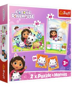 TREFL GABBY´S DOLLHOUSE Puzles komplekts 30 gab + 48 gab + 24 memo