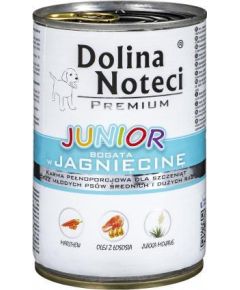 Dolina Noteci Karma Premium Junior bogata w jagnięcinę - mokra karma dla szczeniąt ras średnich i dużych - 400g