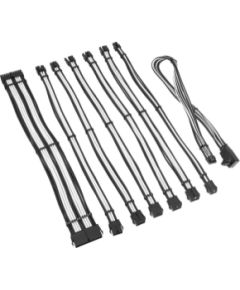 PSU kabeļu pagarinātāji Kolink Core Pro Braided Cable Extension Kit 12V-2x6 Type 2 - Jet Black/ White