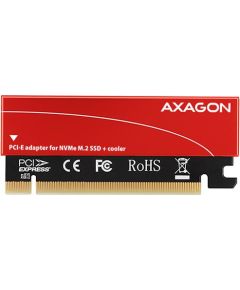 AXAGON PCEM2-S PCI-E 3.0 16x - M.2 SSD NVMe, up to 80mm SSD, low profile, cooler