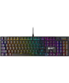 CANYON Cometstrike GK-55, 104keys Mechanical keyboard, 50million times life, GTMX red switch, RGB backlight, 18 modes, 1.8m PVC cable, metal material + ABS, RU layout, size: 436*126*26.6mm, weight:820g, black