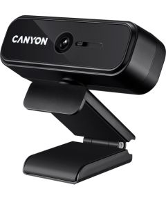 CANYON C2, 720P HD 1.0Mega fixed focus webcam with USB2.0. connector, 360° rotary view scope, 1.0Mega pixels, built in MIC, Resolution 1280*720(1920*1080 by interpolation), viewing angle 46°, cable length 1.5m, 90*60*55mm, 0.104kg, Black