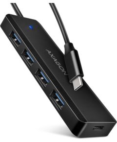 AXAGON HUE-C1C 4x USB3.2 Gen 1 Travel hub, USB-C power IN, w. 20cm Type-C cable