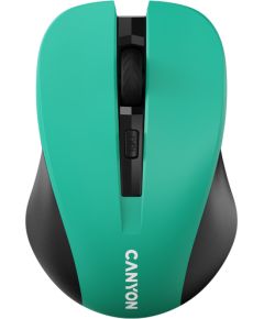 CANYON MW-1 2.4GHz wireless optical mouse with 4 buttons, DPI 800/1200/1600, Green, 103.5*69.5*35mm, 0.06kg