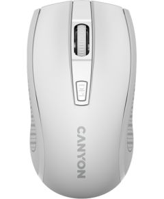 CANYON MW-7, 2.4Ghz wireless mouse, 6 buttons, DPI 800/1200/1600, with 1 AA battery ,size 110*60*37mm,58g,white
