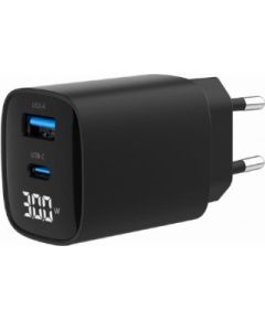 CHARGER USB 30W 2PORT/TA-UC-PDQC30LCD-BK-01 GEMBIRD
