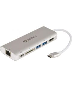 Sandberg USB-C Dock HDMI+LAN+SD+USB, 61W