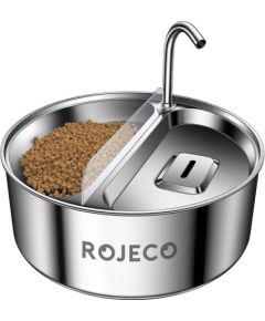 Stainless Steel Pet Water fountain & Feeder 2in1 3.2l Rojeco