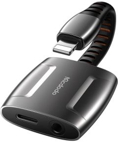 Lightning to Lightning + AUX 3.5mm mini jack adapter, Mcdodo CA-6340 (black)