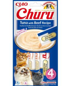INABA Churu Tuna with Beef Recipe - cat treats - 4x14 g