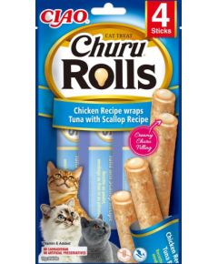 INABA Churu Rolls Chicken recipe wraps Tuna with scallop recipe - cat treats - 4x10 g