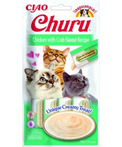INABA Churu Chicken with Crab Recipe - cat treats - 4x14 g