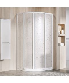 Ravak dušas stūris SKCP4, 900x900 mm, h=1950, r=500, balts/pearl