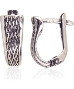 Sudraba auskari ar 'angļu' slēdzēju #2203644(POx-Bk), Sudrabs 925°, oksids (pārklājums), 1.8 gr. Ar "angļu" slēdzēju