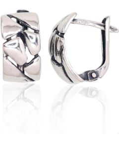 Sudraba auskari ar 'angļu' slēdzēju #2203161(POx-Bk), Sudrabs 925°, oksids (pārklājums), 2.4 gr. Ar "angļu" slēdzēju