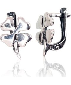 Sudraba auskari ar 'angļu' slēdzēju #2201607(POx-Bk), Sudrabs 925°, oksids (pārklājums), 2.1 gr. Ar "angļu" slēdzēju
