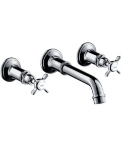Hansgrohe iebūvējamā izlietnes maisītāja Axor Montreux virsapmetuma daļa, 3 caurumu, no sienas, hroms