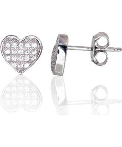 Sudraba auskari-puseti #2202965(PRh-Gr)_CZ, Sudrabs 925°, rodijs (pārklājums), Cirkoni, 1.3 gr. Puseti