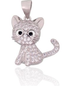 Sudraba kulons #2302005(PRh-Gr)_CZ+CZ-BK, Sudrabs 925°, rodijs (pārklājums), Cirkoni, 2.8 gr. Sieviešu