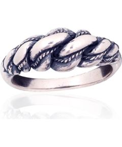 Серебряное кольцо #2101993(POx-Bk), Серебро 925°, оксид (покрытие), Размер: 20, 7.3 гр. Sieviešu