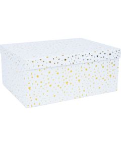 Kaste DIANA-10, ar vāku 19x13xH8cm, balts/zelts