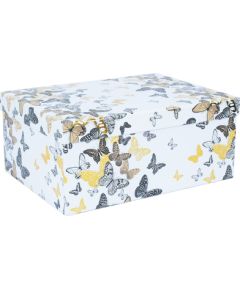 Kaste DIANA-3, ar vāku 33x25,5xH14,5cm, balts/tauriņš