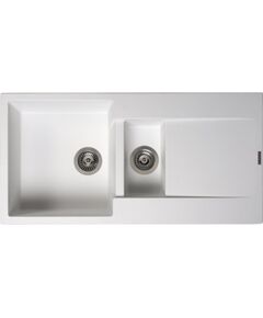 Reginox virtuves izlietne Amsterdam 15, 1.5 bļoda ar plauktu, 1000x500 mm, pure white Virtuves izlietnes