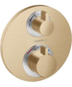 Hansgrohe iebūvējamā termostata Ecostat S virsapmetuma daļa, ar 2 izejām, brushed bronze