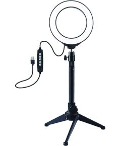 Puluz LED Ring Lamp 12cm With Desktop Tripod Mount Up To 24.5cm, USB, RGBW