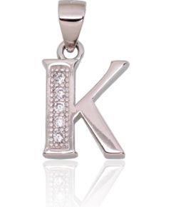 Sudraba kulons #2301842(PRh-Gr)_CZ, Sudrabs 925°, rodijs (pārklājums), Cirkoni, 1.3 gr. Burti