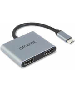 DICOTA D32063 USB-C portable 4-in-1 mini docking station 4K HDMI PD 100 W Silver