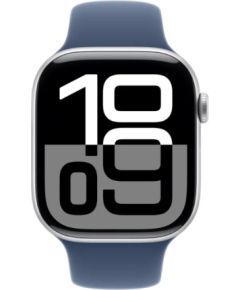 Apple Watch Series 10 Умные Часы 46 mm / GPS / Cellular / Silver Aluminium / Denim Sport Band / M-L
